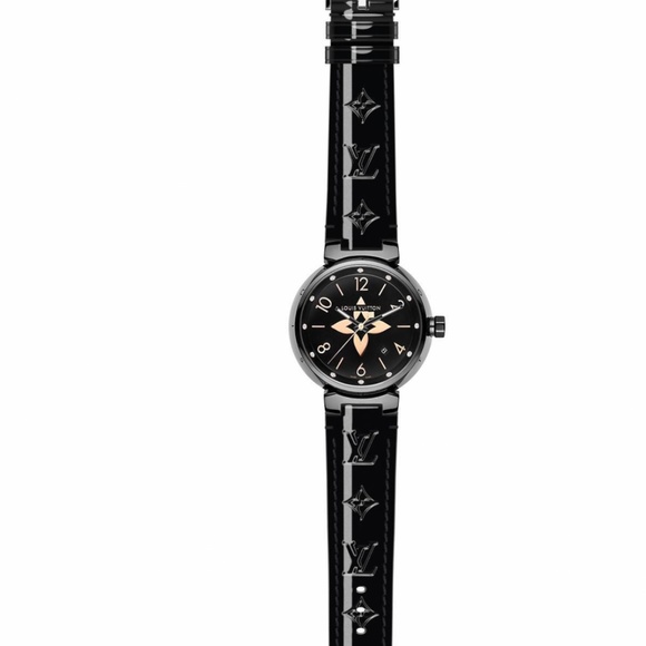 Women’s Louis Vuitton Tambour All Black Watch 39.5 Diamonds main image 9
